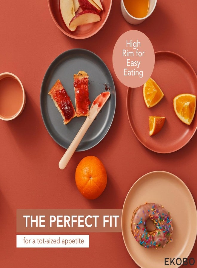 EKOBO Kids Bamboo Plates Set of 4 – 7″, Cloud, with High Rims for 6+ years, Durable, Lightweight & Dishwasher Safe kids plates for Toddler Meals at Home or On the Go - Image 3